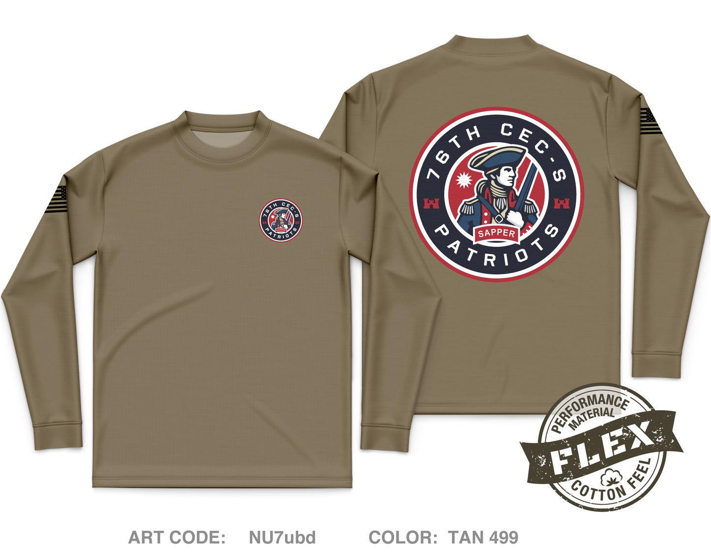 76th CEC-S Patriots Core Men's LS Flex Performance Tee - NU7ubd