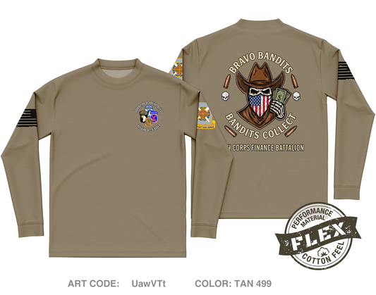 Bravo Company, 18th Corps Finance Battalion Fundraising Collection Core Men's LS Flex Performance Tee - UawVTt