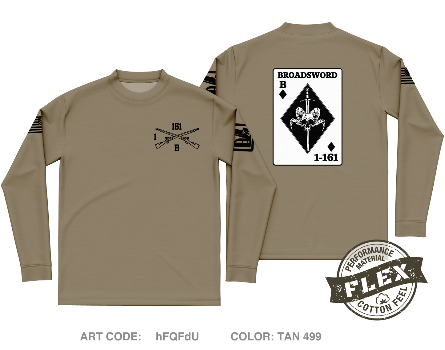 BOLD COMPANY, 1ST BN 161ST INFANTRY REGIMENT Core Men's LS Flex Performance Tee - hFQFdU