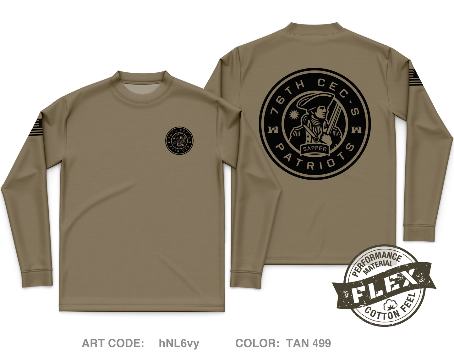 76th CEC-S Patriots Core Men's LS Flex Performance Tee - hNL6vy