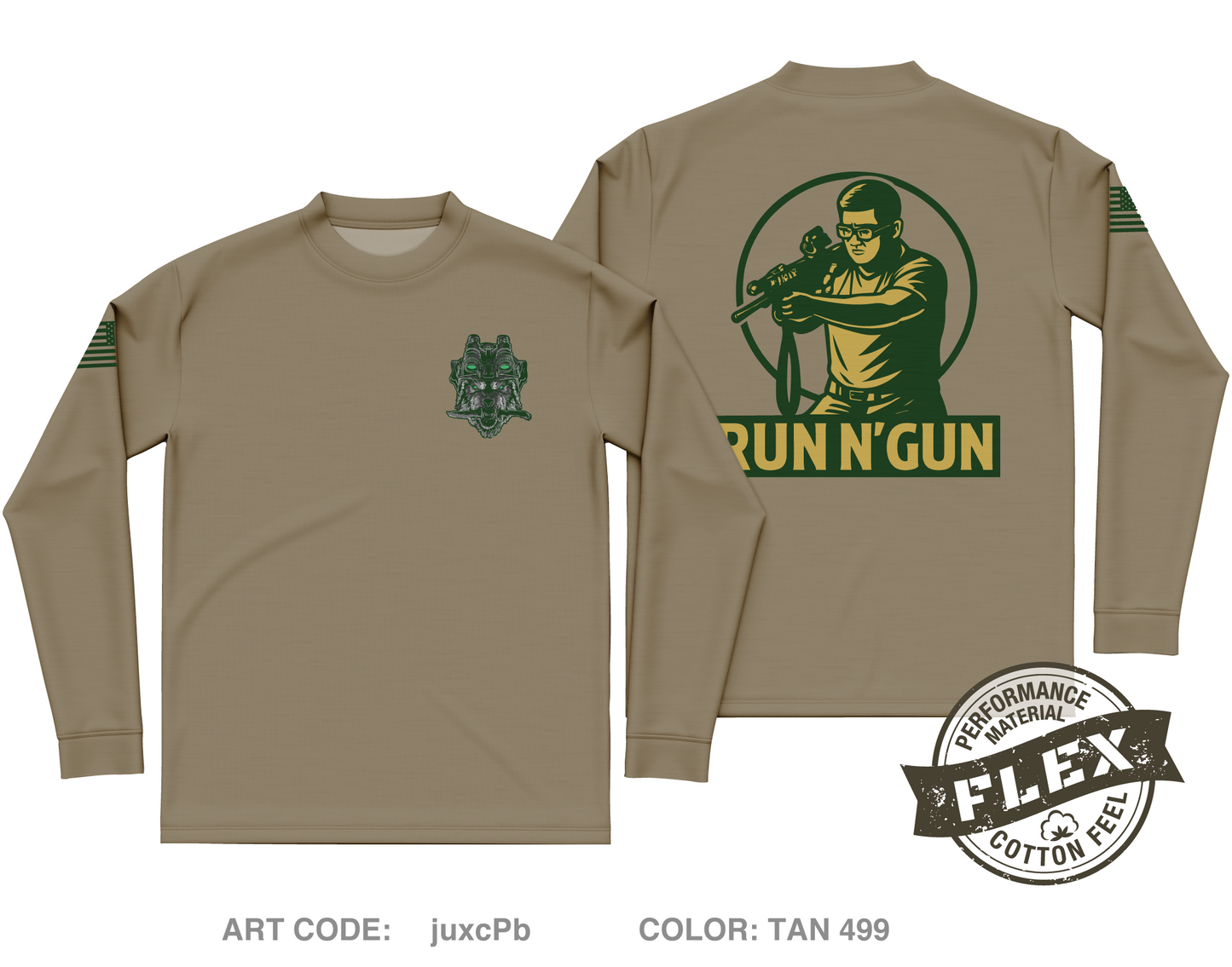 Run N' Gun Club Core Men's LS Flex Performance Tee - juxcPb