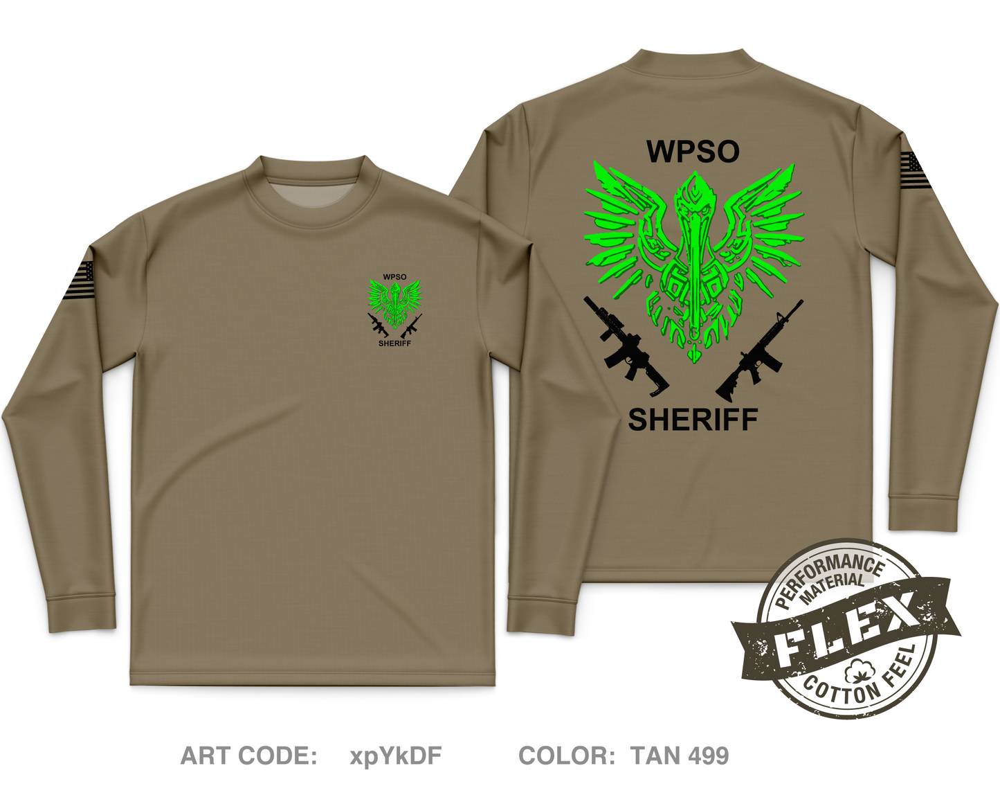 Washington Parish Sheriff’s Office Core Men's LS Flex Performance Tee - xpYkDF