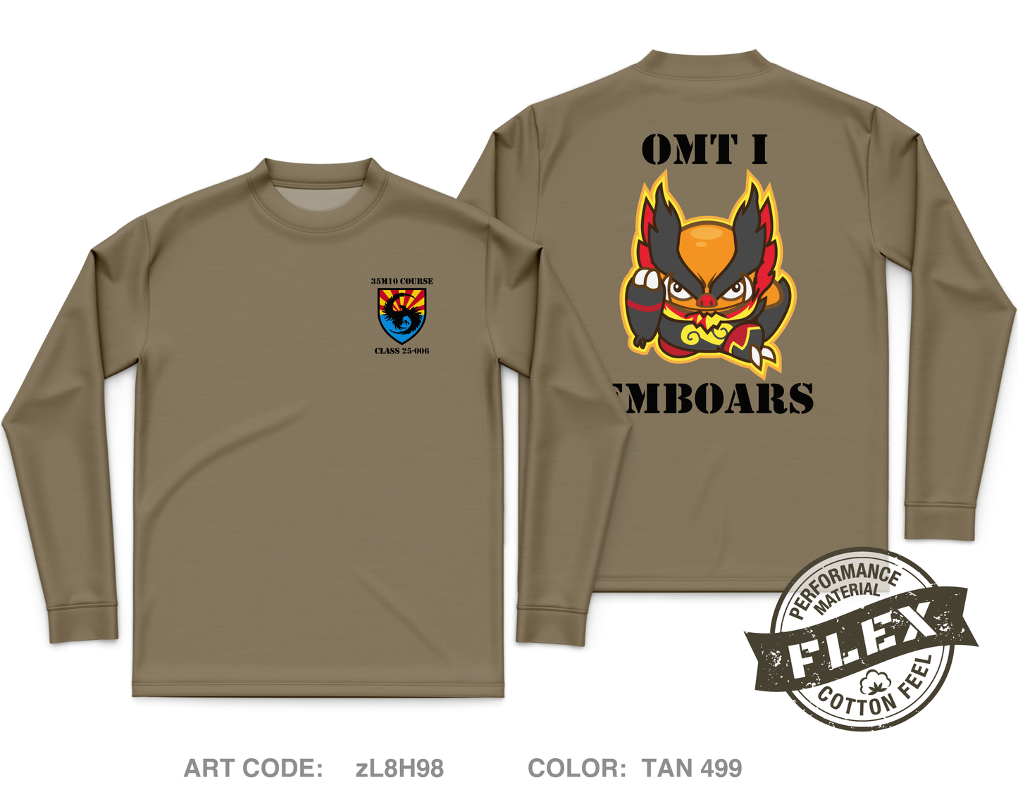 35M10 Course 25-006 OMT 1 Core Men's LS Flex Performance Tee - zL8H98
