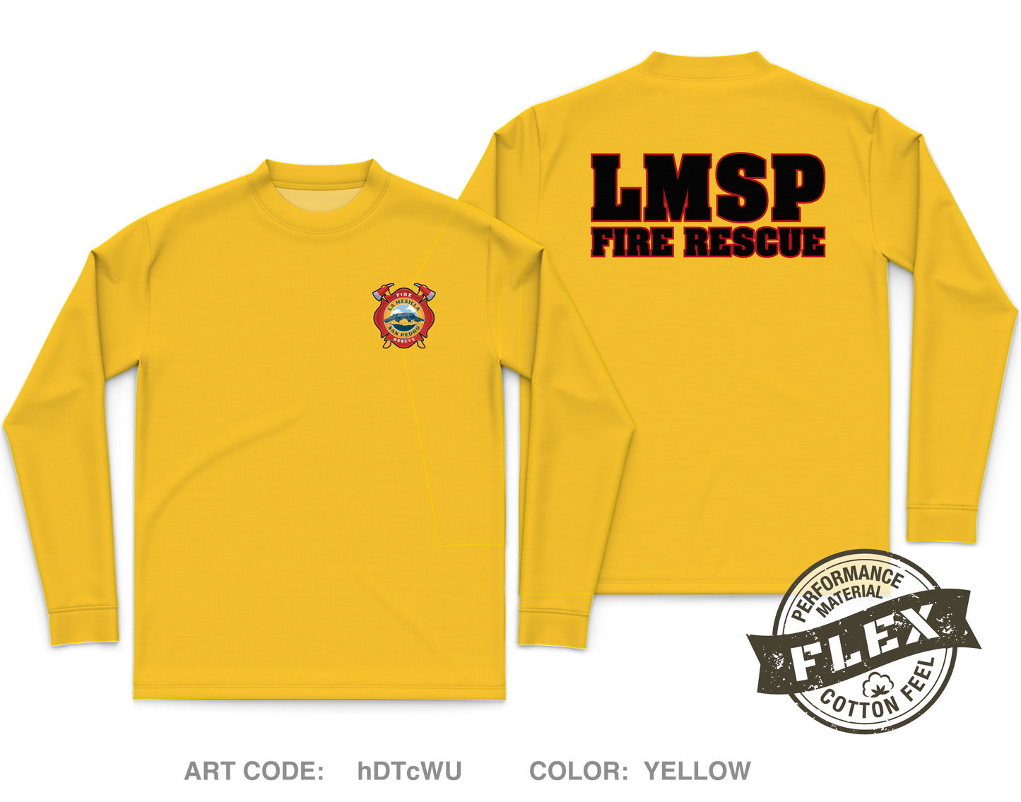 La Mesilla Fire Rescue Core Men's LS Flex Performance Tee - hDTcWU