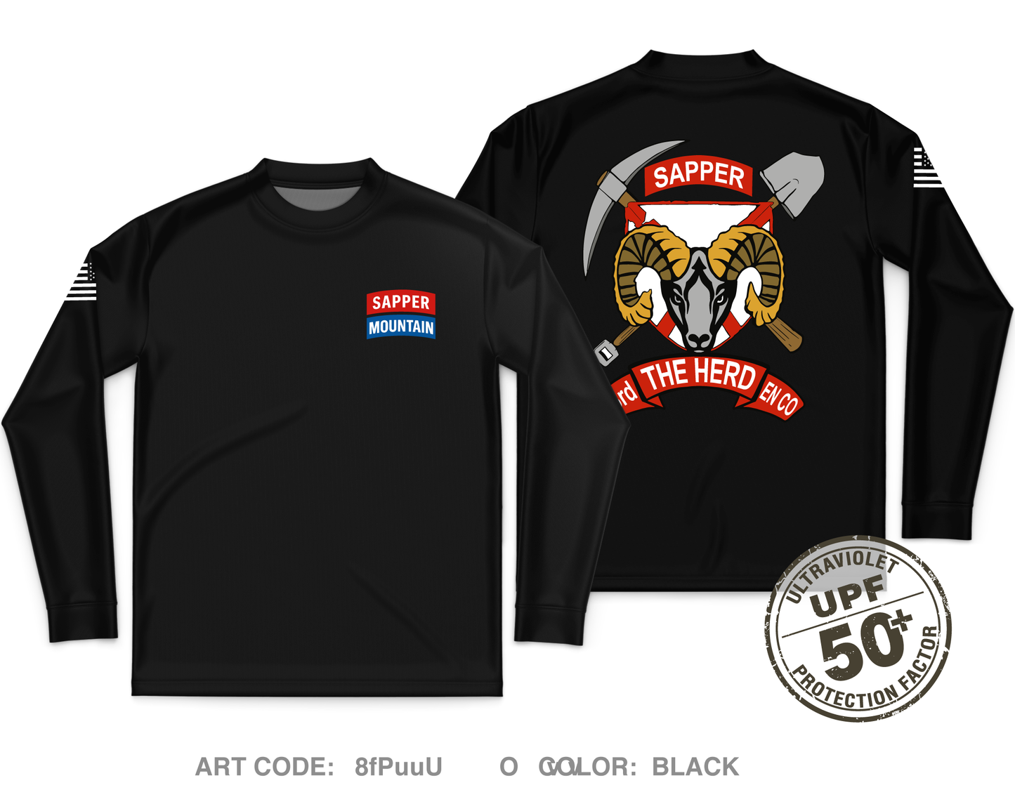 63D Combat Engineer Company - Infantry Core Men's UPF 50+ Performance LS Tee - 8fPuuU