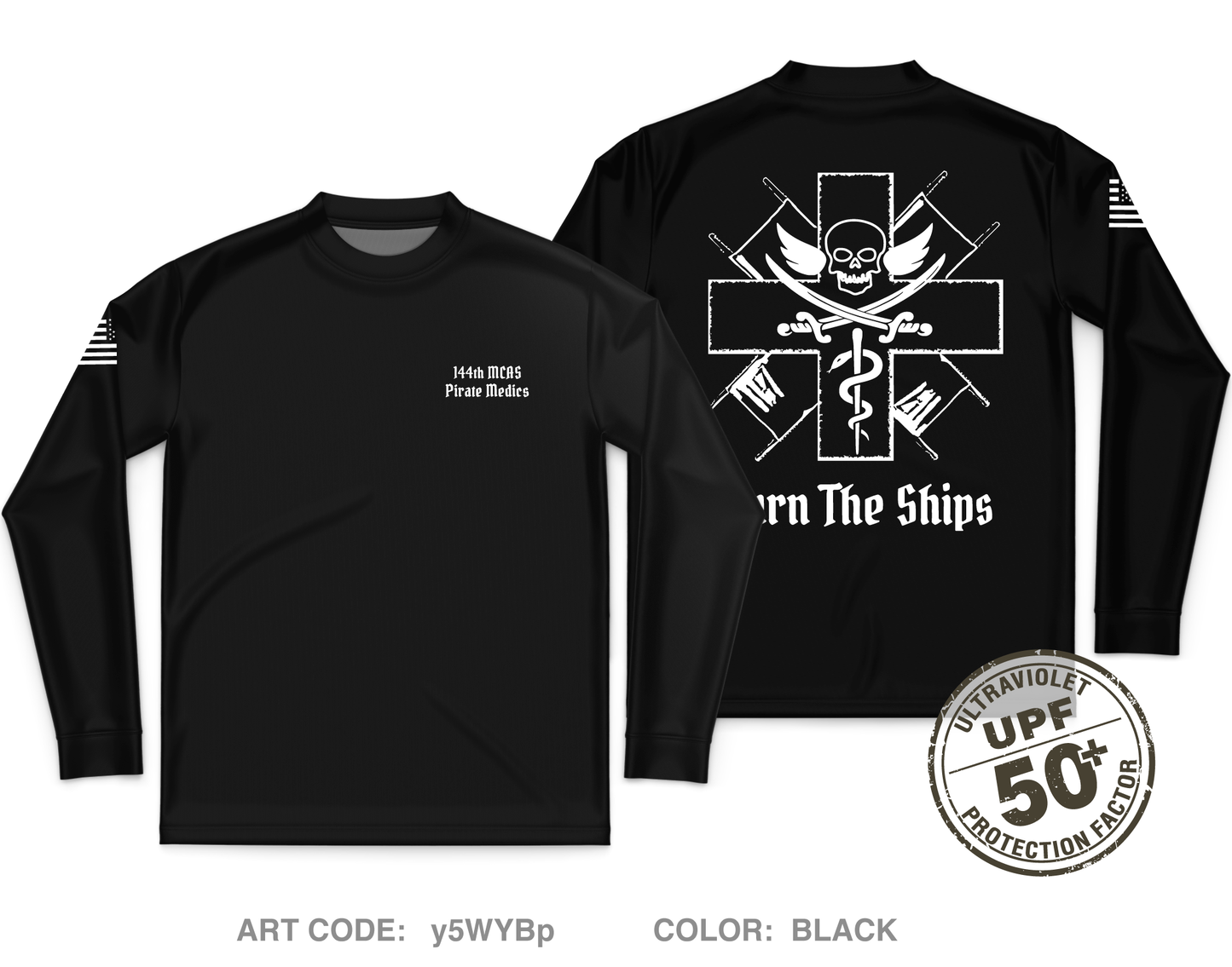 144th MCAS Fundraising Collection Core Men's UPF 50+ Performance LS Tee - y5WYBp