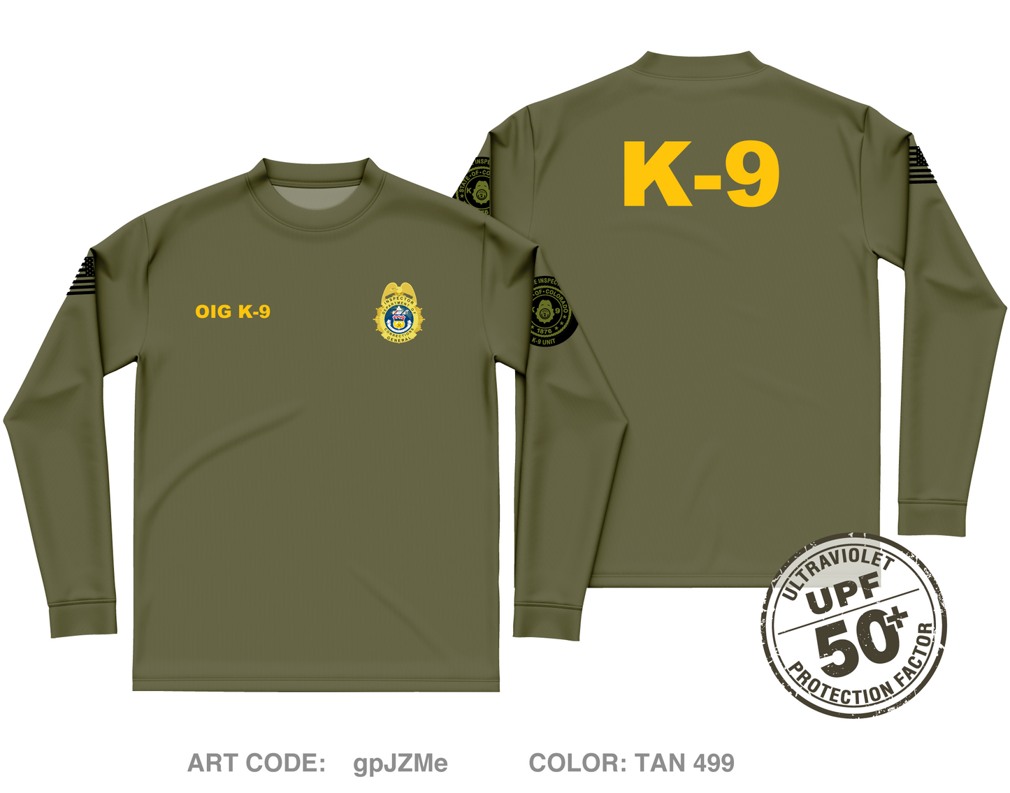 CDOC-OIG K-9 Unit Core Men's UPF 50+ Performance LS Tee - gpJZMe
