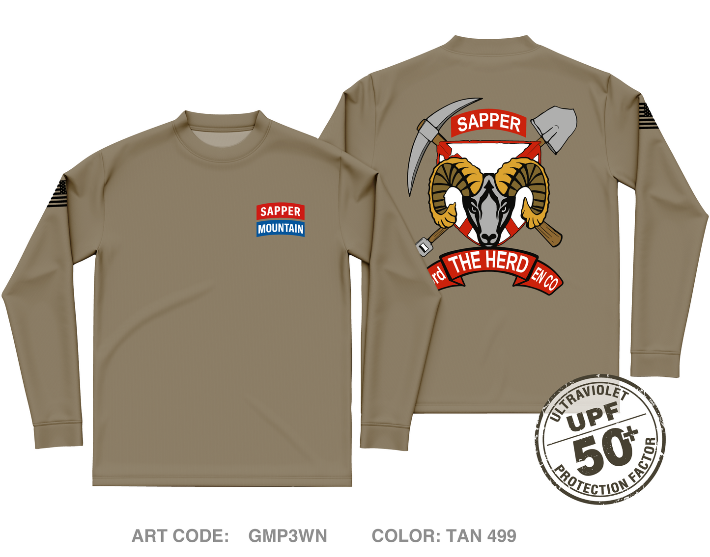 63D Combat Engineer Company - Infantry Core Men's UPF 50+ Performance LS Tee - GMP3WN