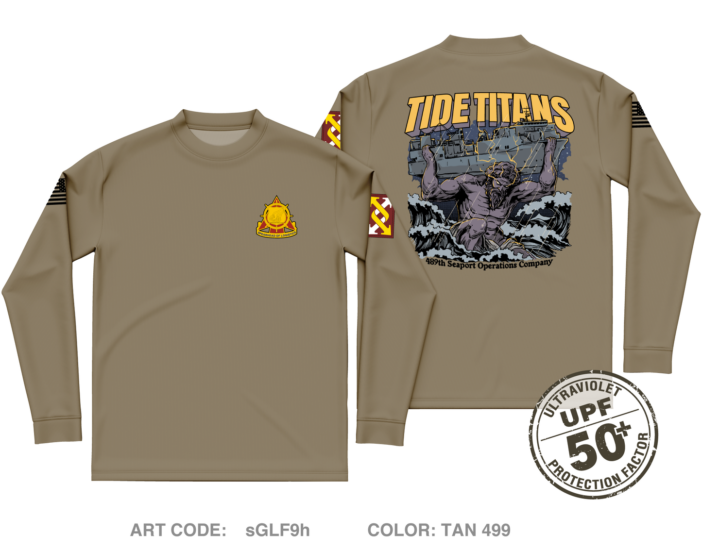 489th Seaport Operations Company Fundraising Collection Core Men's UPF 50+ Performance LS Tee - sGLF9h