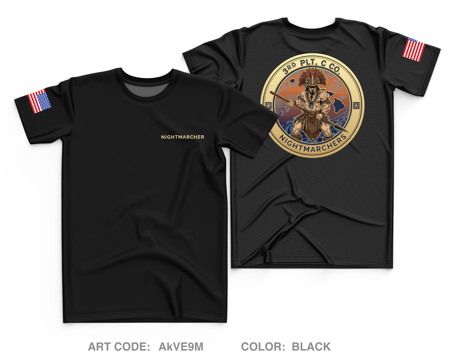 3PLT “Nightmarchers”, C Co, 2-21IN Core Men's SS Performance Tee - AkVE9M