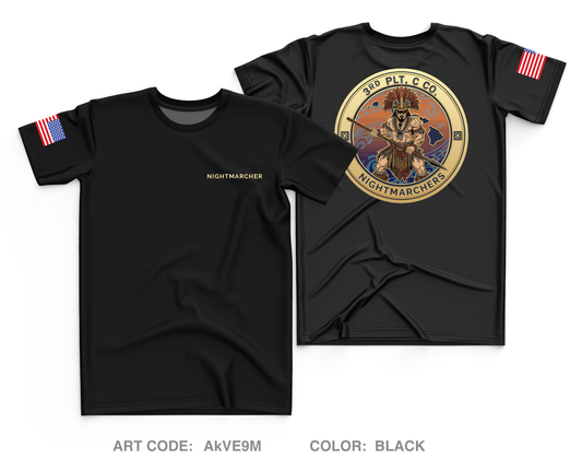 3PLT “Nightmarchers”, C Co, 2-21IN Core Men's SS Performance Tee - AkVE9M