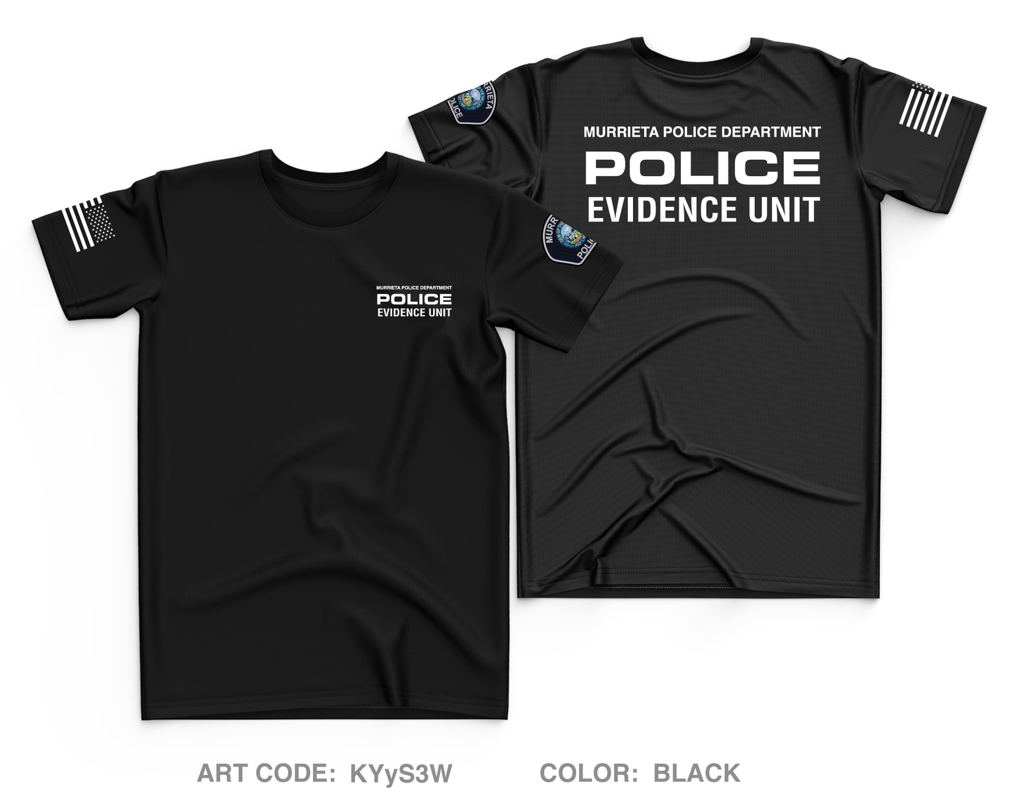 Murrieta Police Department Evidence Unit Core Men's SS Performance Tee - KYyS3W