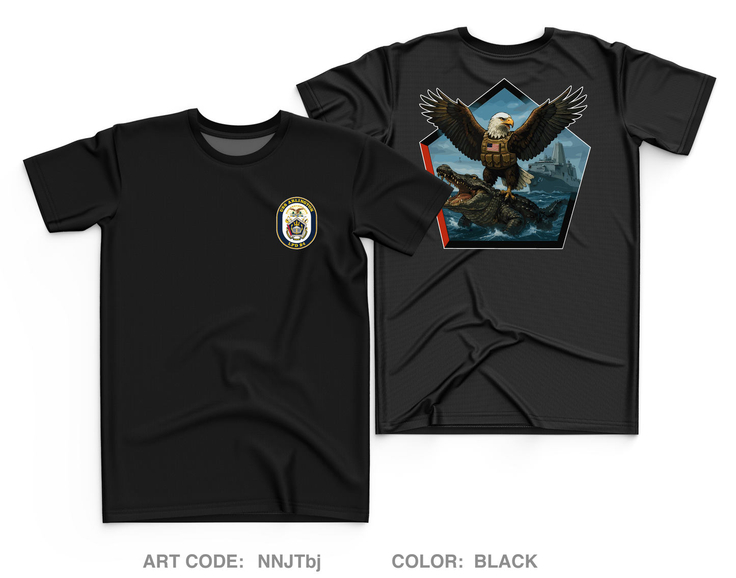 USS ARLINGTON Core Men's SS Performance Tee - NNJTbj