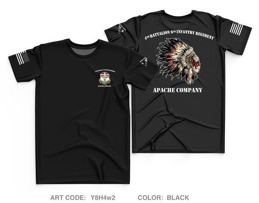 Apache Company 4th Battalion 6th Infantry Regiment Core Men's SS Performance Tee - Y8H4w2