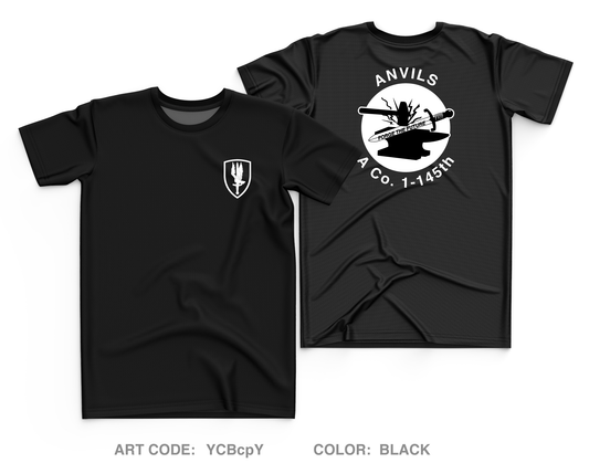 A CO. "Anvils", 1-145th Core Men's SS Performance Tee - YCBcpY