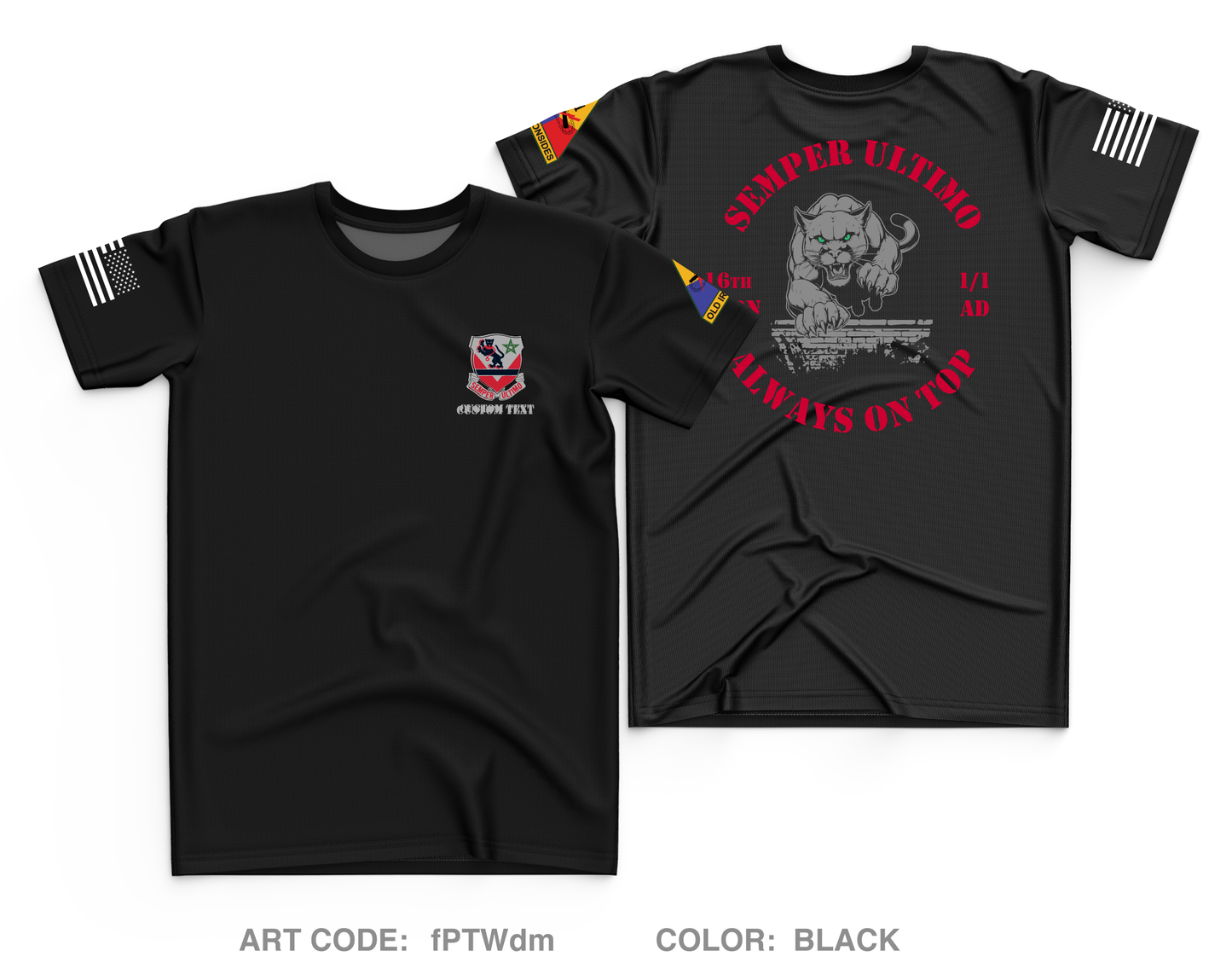 CUSTOM 16th Engineer Battalion, 1-1AD Core Men's SS Performance Tee - fPTWdm