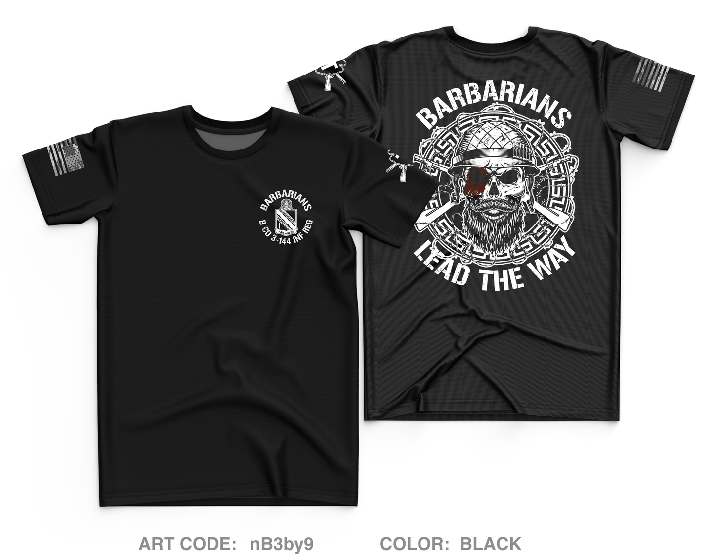 Barbarians / B Co 3-144 INF REG Core Men's SS Performance Tee - nB3by9