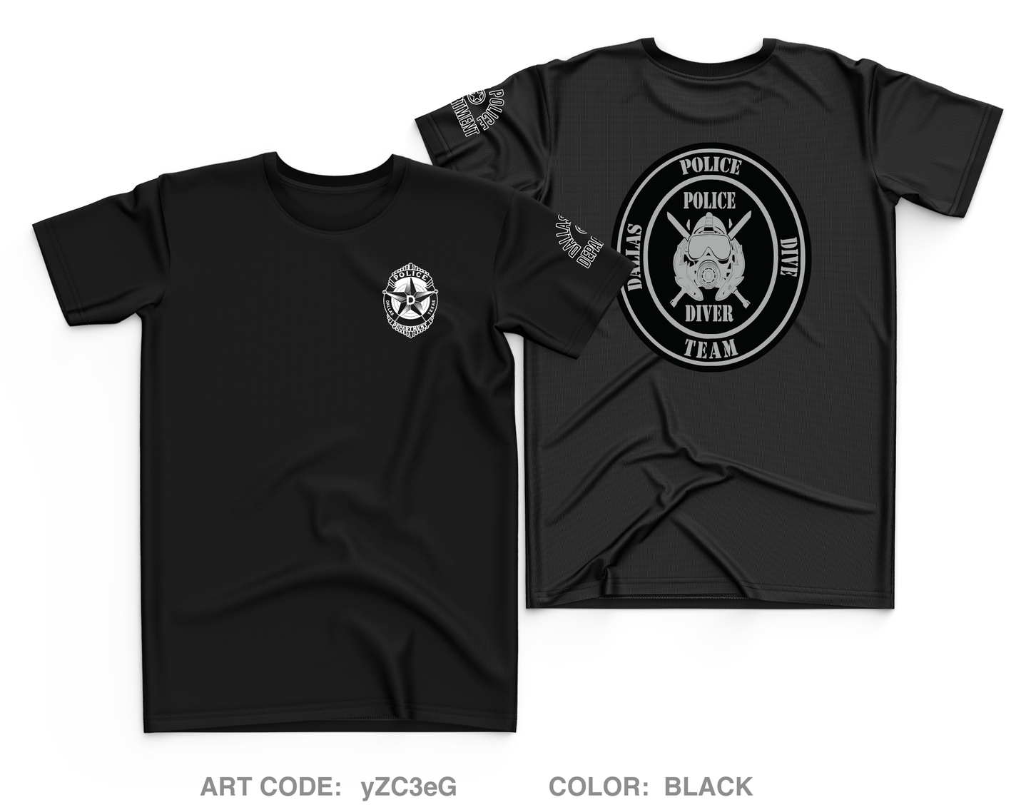 Dallas Police Dive Team Core Men's SS Performance Tee - yZC3eG