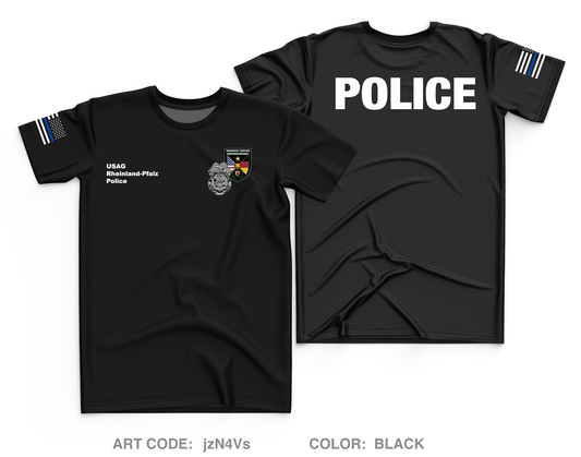 USAG Rheinland Pfalz Police Core Men's SS Performance Tee - jzN4Vs