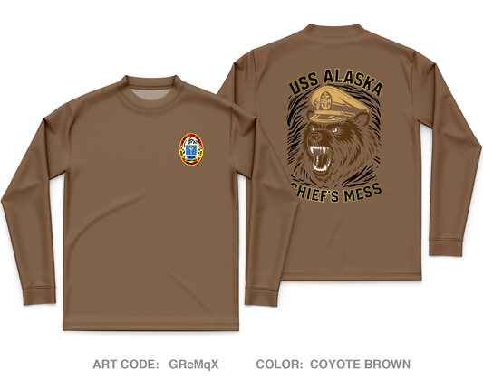 USS Alaska Gold CPOA Core Men's LS Performance Tee - GReMqX