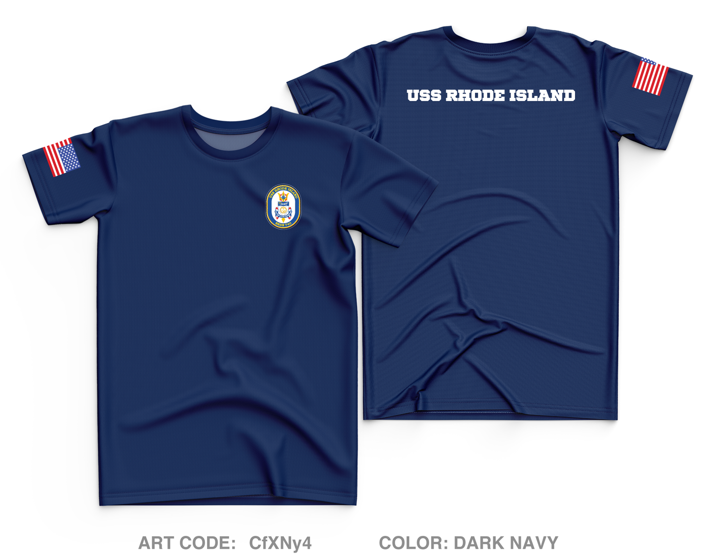 USS Rhode Island SSBN 740 Core Men's SS Performance Tee - CfXNy4