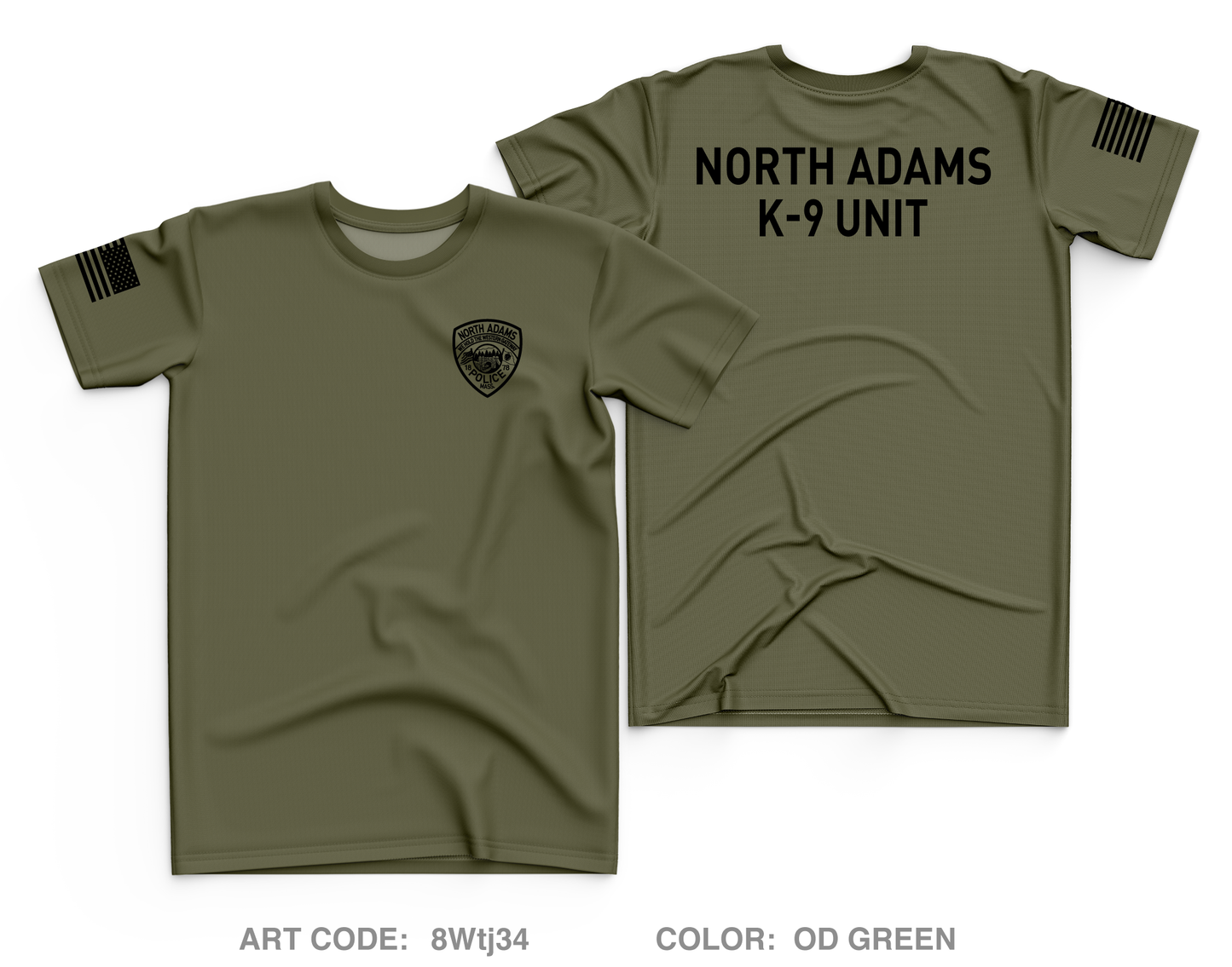 North Adams Police Detective Unit Core Men's SS Performance Tee - 8Wtj34