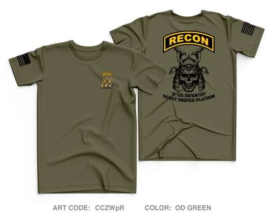 5-20 INFANTRY SCOUT/SNIPER PLATOON Store 1 Core Men's SS Performance Tee - CCZWpR