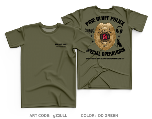 Pine Bluff Police SWAT Core Men's SS Performance Tee - gZ2ULL
