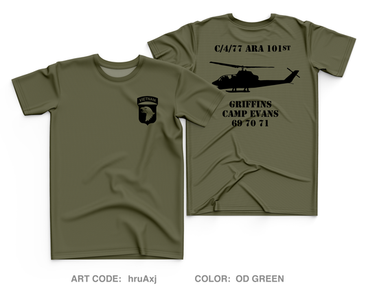 C|4|77 Aerial Rocket Artillery 101ST Core Men's SS Performance Tee - hruAxj