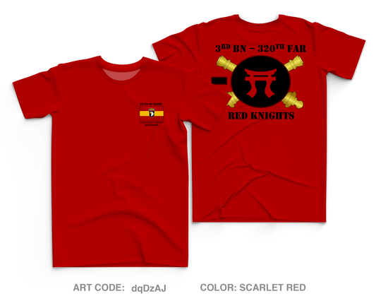 3-320th Field Artillery Battalion "Red Knight Rakkasans" Fundraising Collection Core Men's SS Performance Tee - dqDzAJ