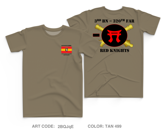 3-320th Field Artillery Battalion "Red Knight Rakkasans" Fundraising Collection Core Men's SS Performance Tee - 2BQJqE
