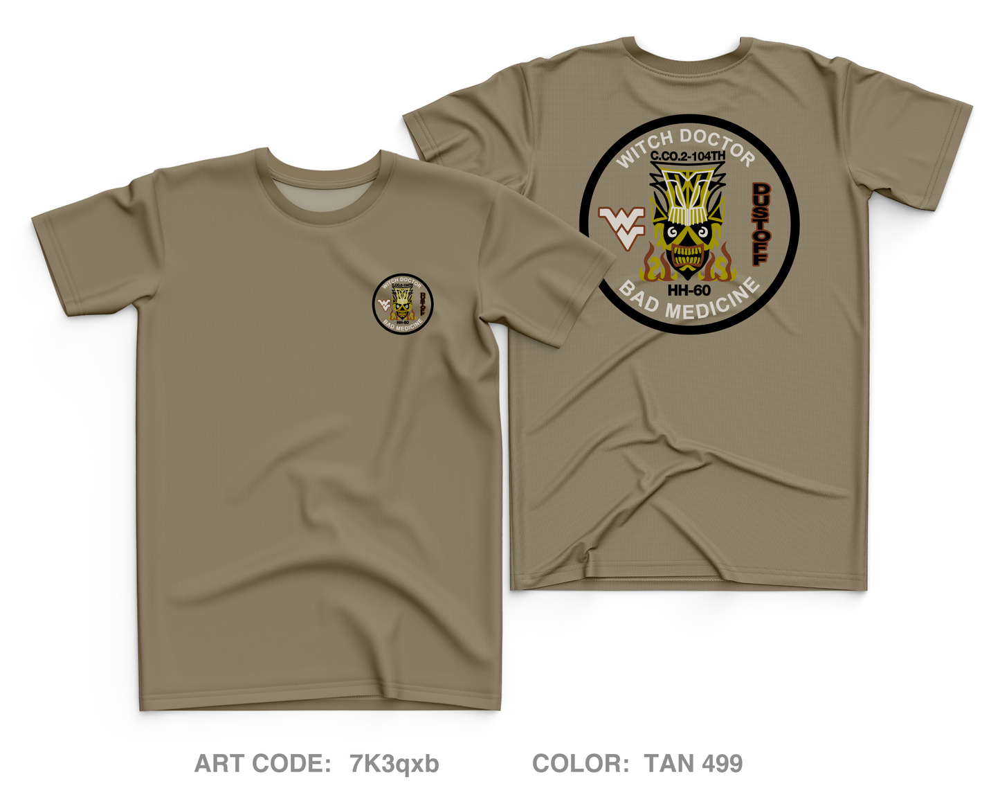C Co 2-104th Dustoff Core Men's SS Performance Tee - 7K3qxb