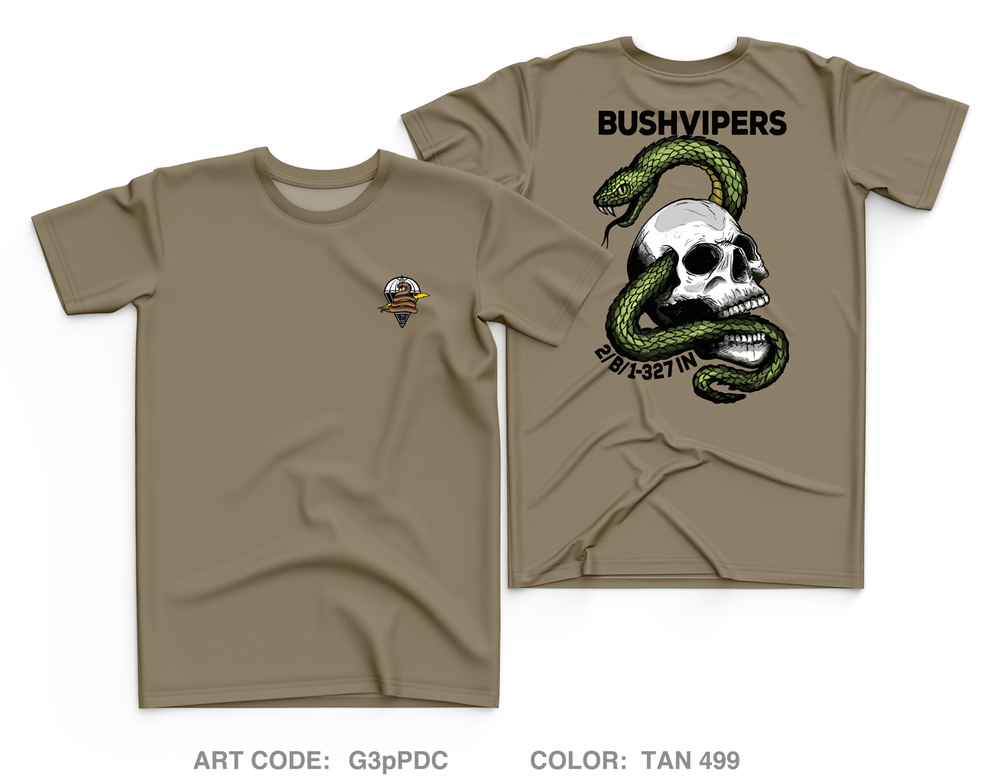2nd PLT Bushvipers Core Men's SS Performance Tee - G3pPDC
