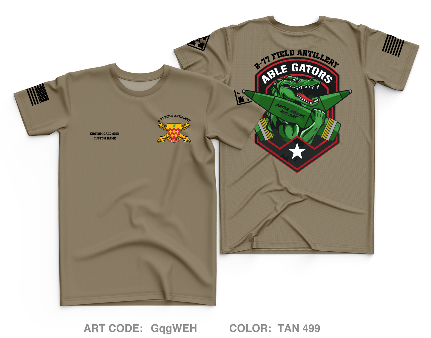 CUSTOM A BTRY 2-77 FA Core Men's SS Performance Tee - GqgWEH