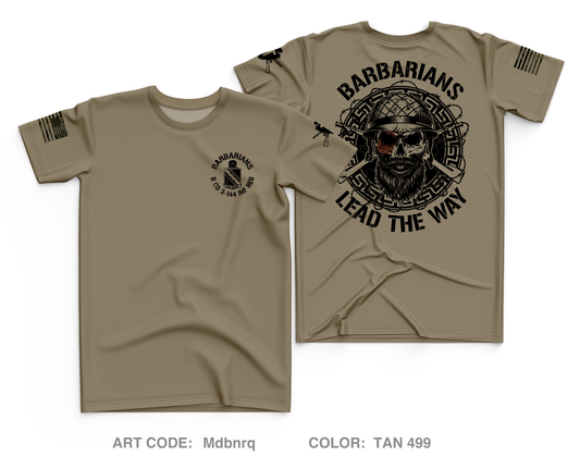 Barbarians / B Co 3-144 INF REG Core Men's SS Performance Tee - Mdbnrq