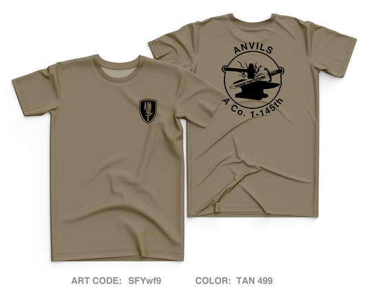 A CO. "Anvils", 1-145th Core Men's SS Performance Tee - SFYwf9