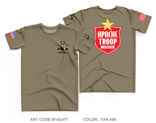 A Troop 1|124th Cavalry Reg Core Men's SS Performance Tee - WvQuPT