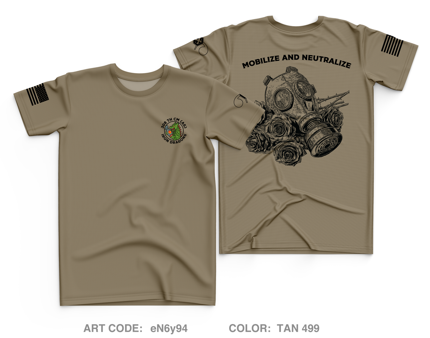308th Chemical Company Core Men's SS Performance Tee - eN6y94