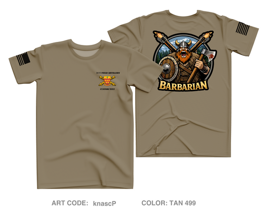 Barbarian Battery, 2-77 FA Core Men's SS Performance Tee - knascP