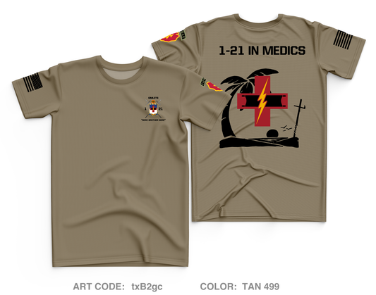 1-21 IN 25TH ID Medical Platoon Core Men's SS Performance Tee - txB2gc