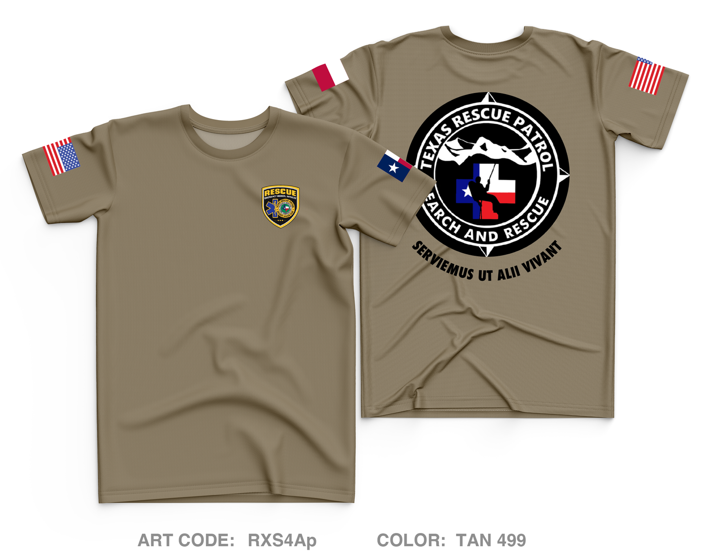 Texas Rescue Patrol SAR team Core Men's SS Performance Tee - RXS4Ap