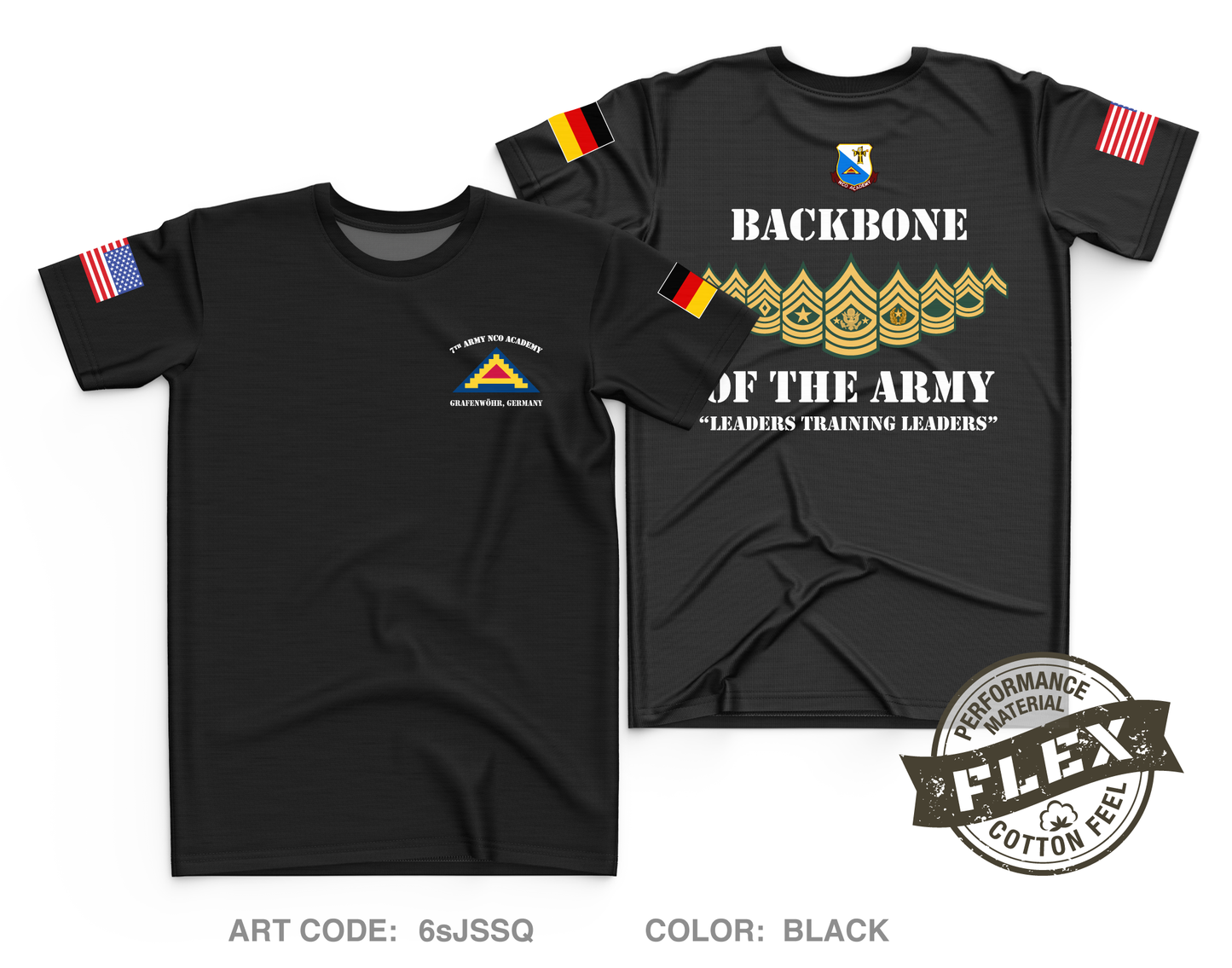 7th Amy NCO Academy Core Men's SS Flex Performance Tee - 6sJSSQ