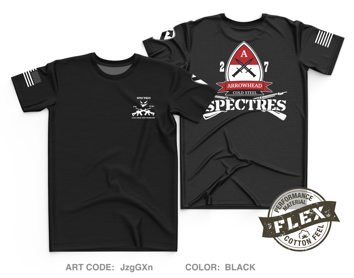 2nd PLT A-CO, 2-7CAV Core Men's SS Flex Performance Tee - JzgGXn