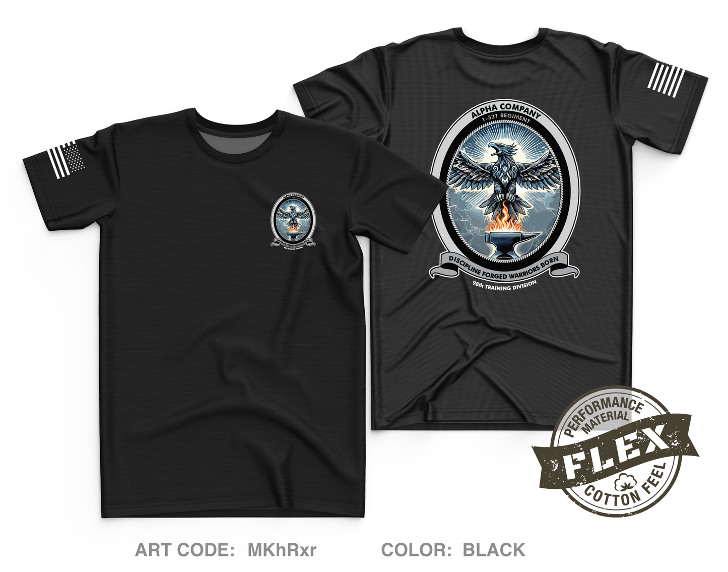 1st Battalion 321st Infantry Regiment Core Men's SS Flex Performance Tee - MKhRxr