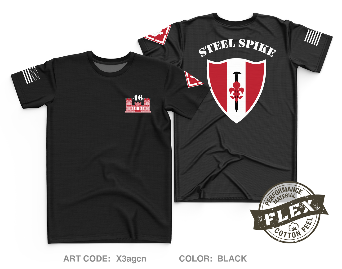 46th Engineers Core Men's SS Flex Performance Tee - X3agcn