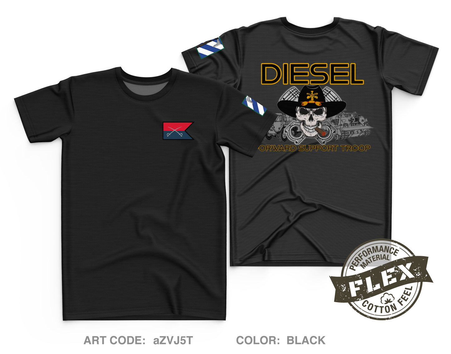 Diesel Troop, 5|7 CAV, 1 ABCT, 3 ID Core Men's SS Flex Performance Tee - aZVJ5T