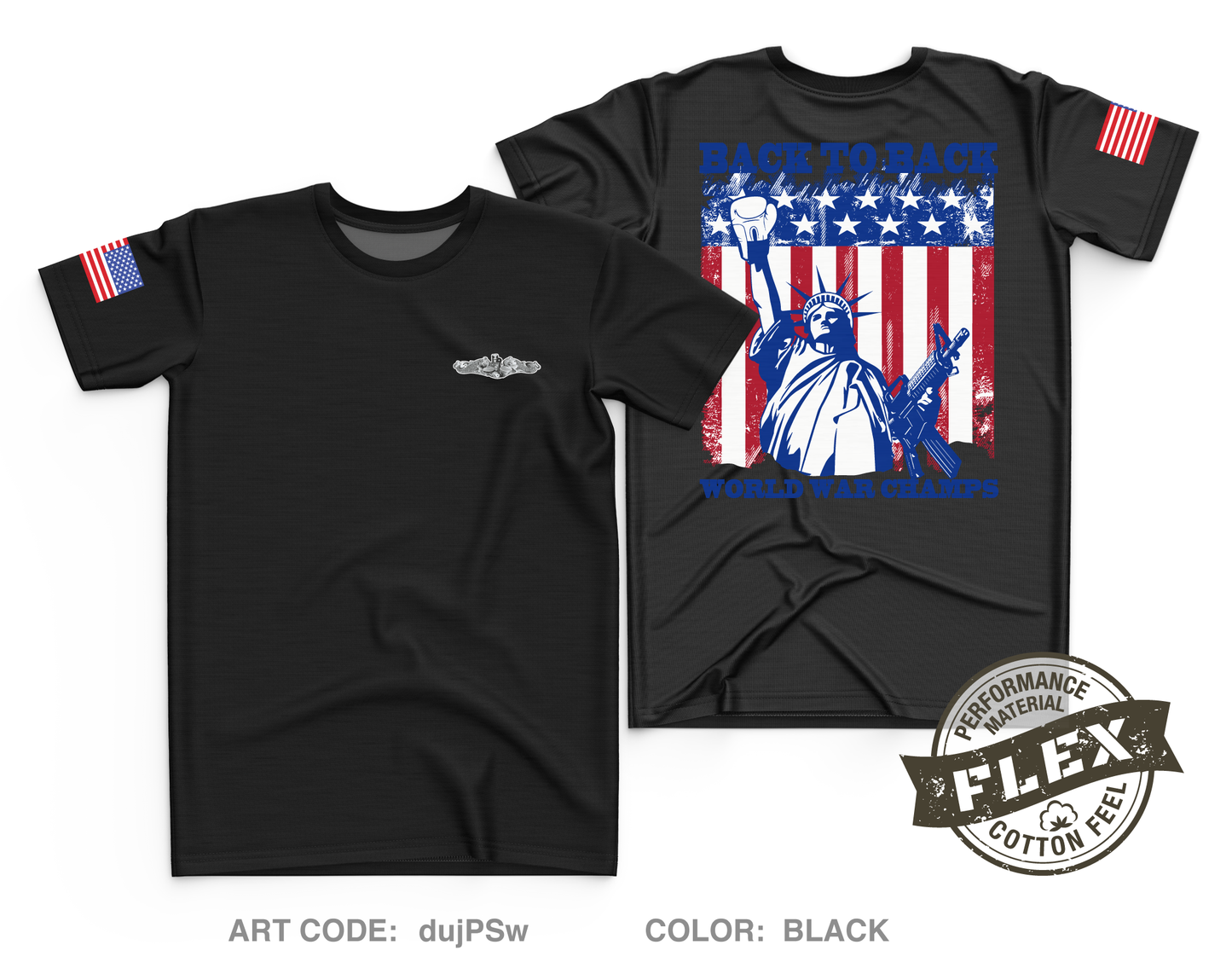 USS Vermont Core Men's SS Flex Performance Tee - dujPSw