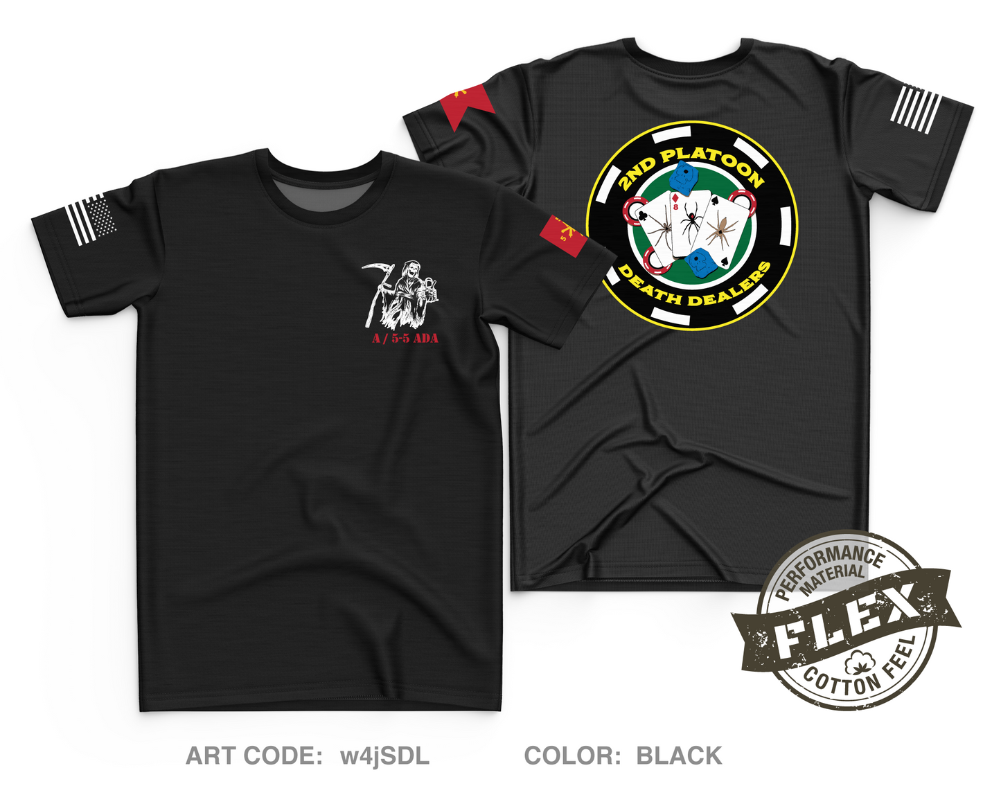 2nd Platoon Death Dealers A 5-5  Core Men's SS Flex Performance Tee - w4jSDL