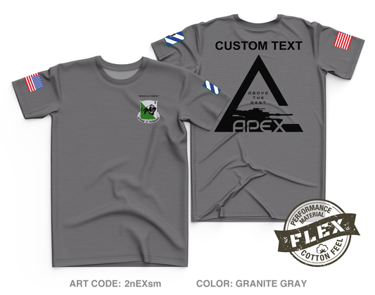 CUSTOM A Co, 3-69 AR, 1ABCT, 3ID Core Men's SS Flex Performance Tee - 2nEXsm