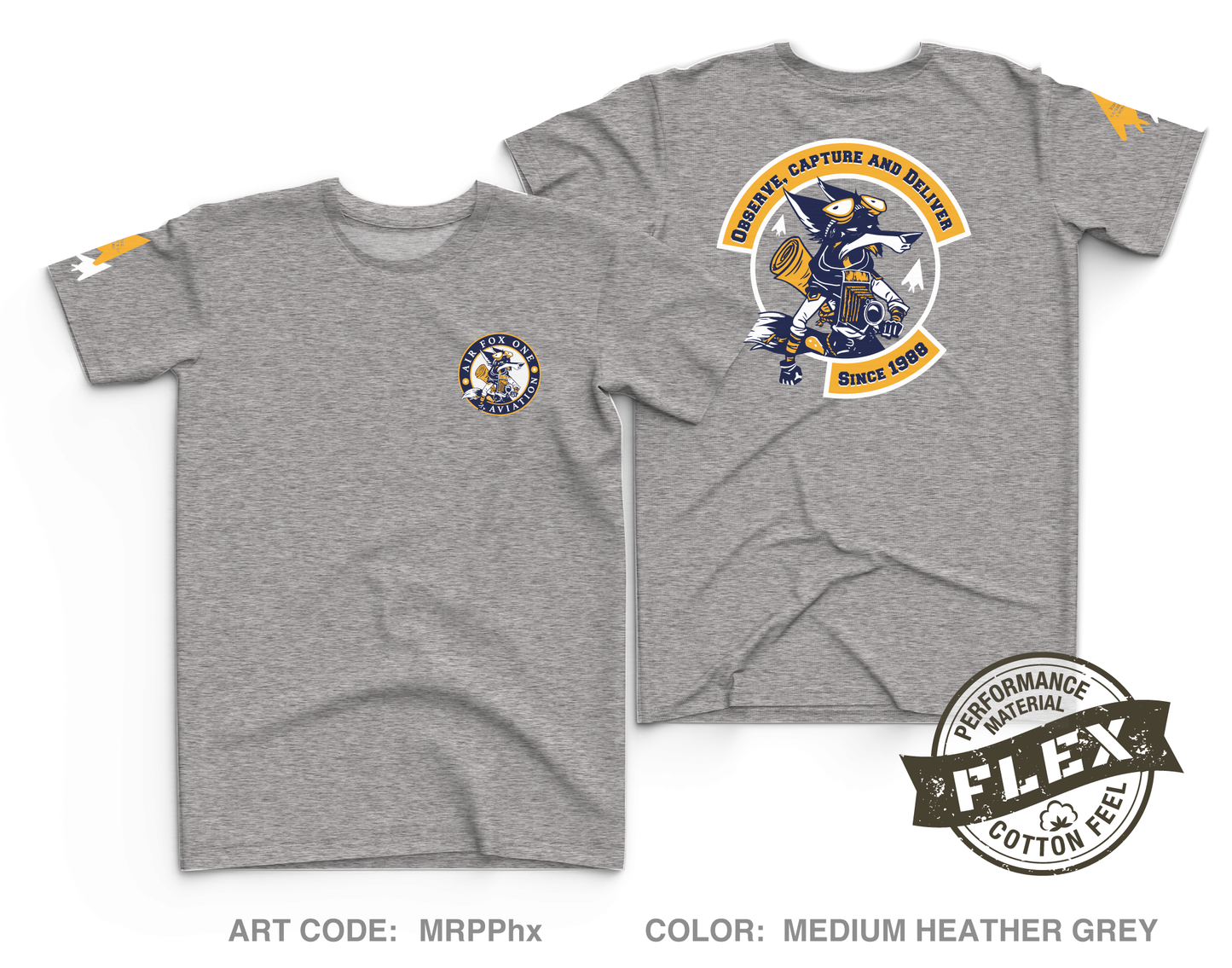 Air Fox One Aviation Fundraising Collection Core Men's SS Flex Performance Tee - MRPPhx